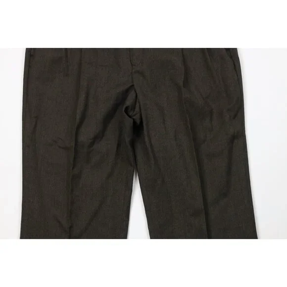 Vintage 90s Streetwear Mens Size 36x32 Wool Knit Wide Leg Chino Pants Green USA